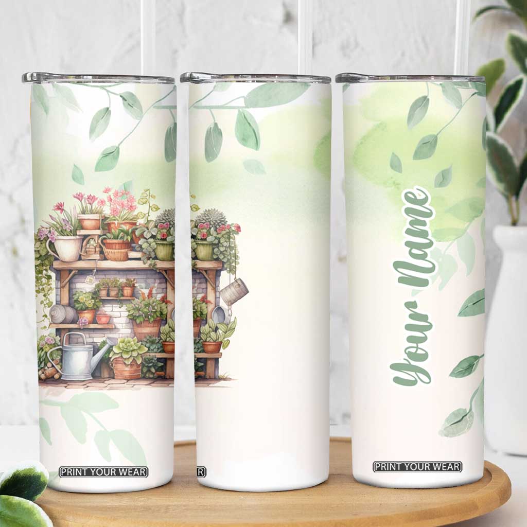 Personalized Cozy Gardening Corner Skinny Tumbler with Plant Theme TS04 Print Your Wear