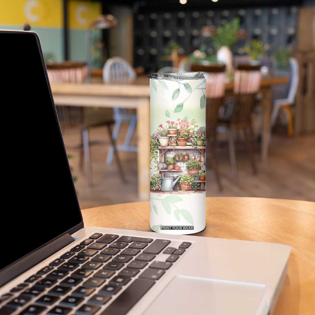 Personalized Cozy Gardening Corner Skinny Tumbler with Plant Theme TS04 Print Your Wear