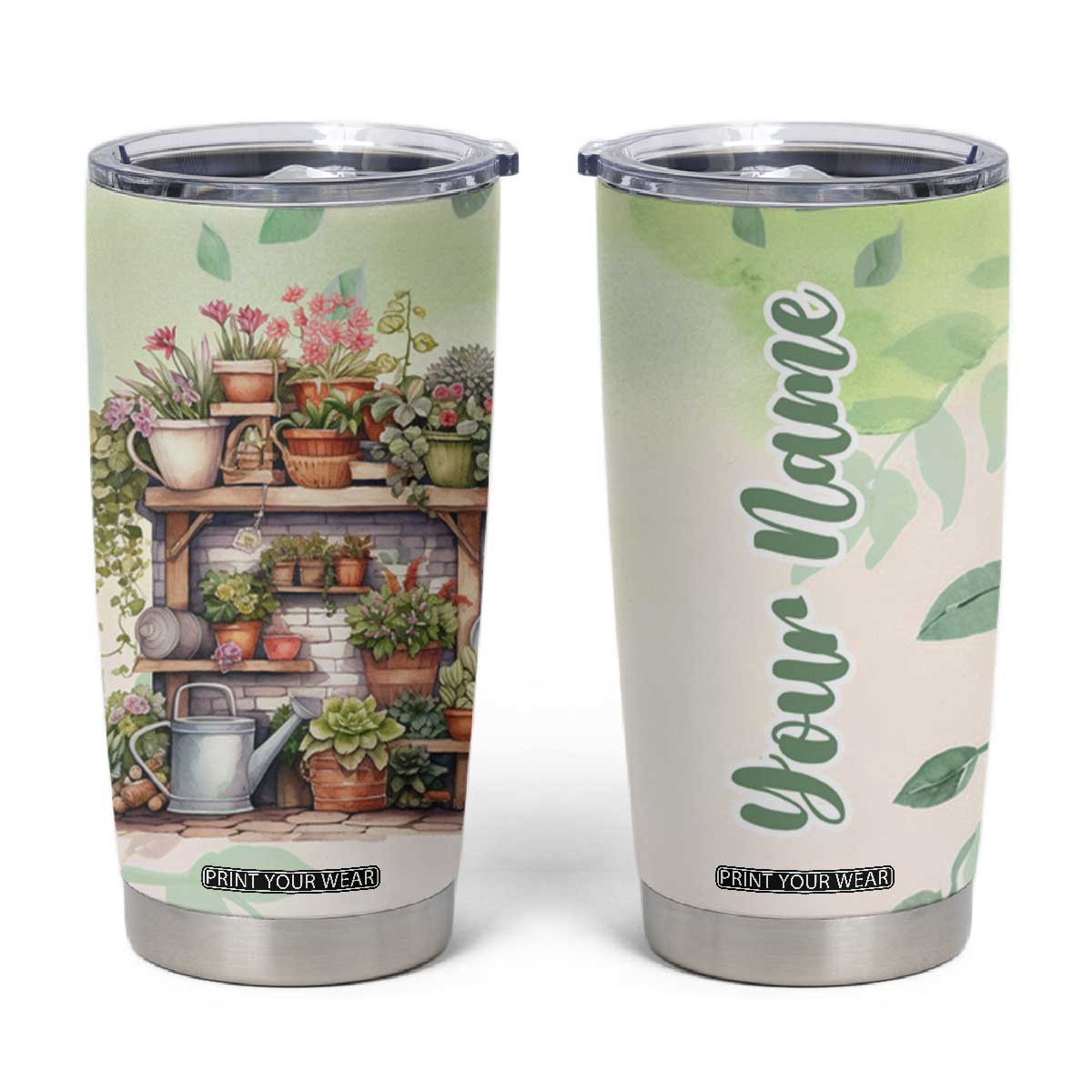 Personalized Cozy Gardening Corner Tumbler Cup with Plant Theme TS04 Multicolor Print Your Wear