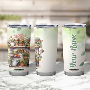 Personalized Cozy Gardening Corner Tumbler Cup with Plant Theme TS04 Print Your Wear
