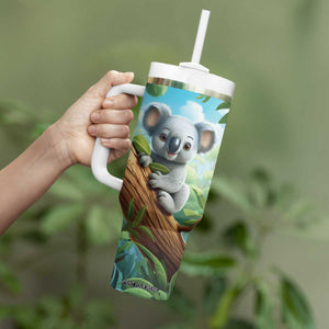 Personalized Cute Koala Tumbler With Handle with Playful Animal Illustration TS04 Print Your Wear