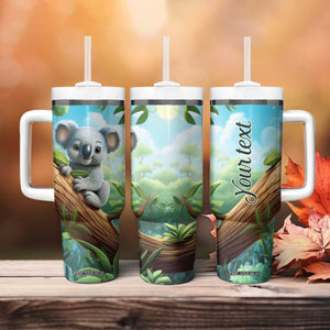Personalized Cute Koala Tumbler With Handle with Playful Animal Illustration TS04 Print Your Wear