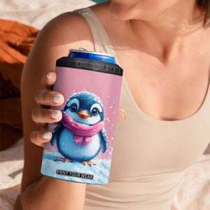 Personalized Cute Penguin 4 in 1 Can Cooler Tumbler in Snowy Winter Scene TS04 Print Your Wear