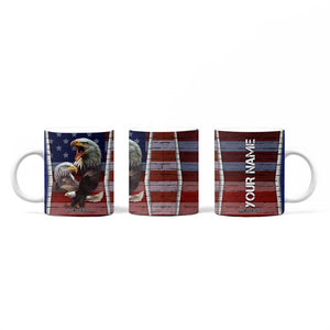 Personalized Eagle American Flag Coffee Mug Custom Name Patriotic Gifts For Men TB09 Print Your Wear