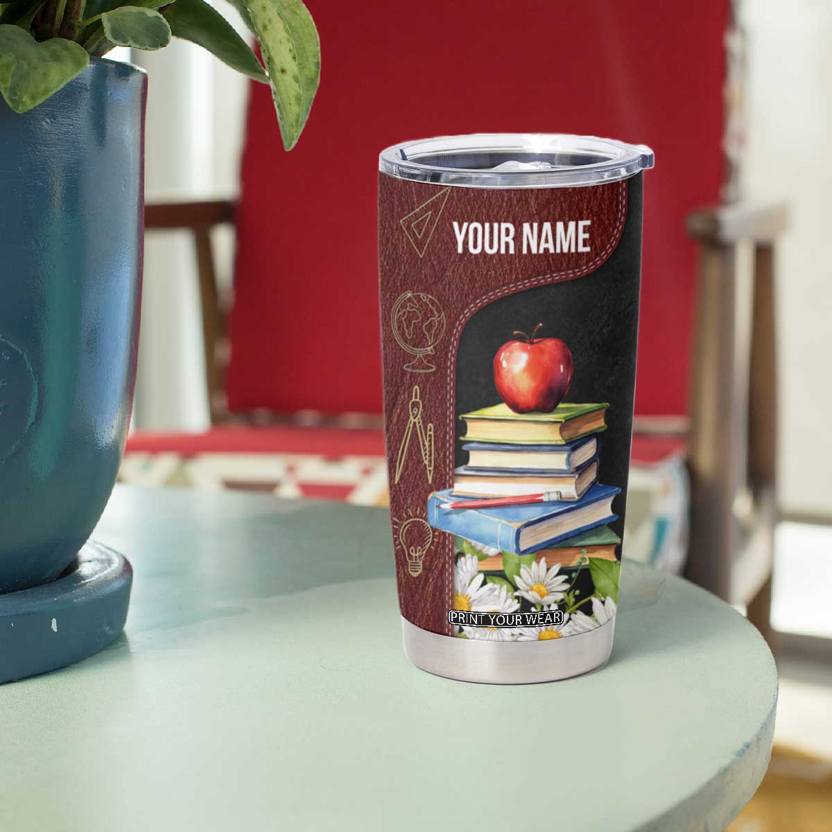 Personalized Eat Sleep Teach Tumbler Cup Repeat Teacher Quote Design TS04 Print Your Wear