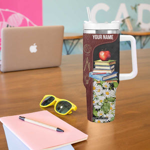 Personalized Eat Sleep Teach Tumbler With Handle Repeat Teacher Quote Design TS04 Print Your Wear