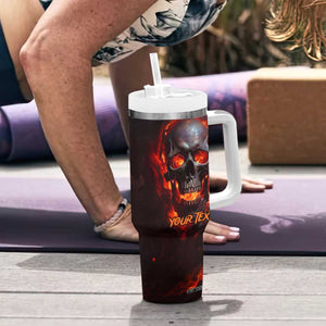 Personalized Fire Skull Tumbler With Handle with Be Badass Everyday Quote TS04 Print Your Wear