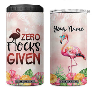 Personalized Flamingo 4 in 1 Can Cooler Tumbler with Zero Flocks Given Bold Theme TS04 One Size: 16 oz Multicolor Print Your Wear