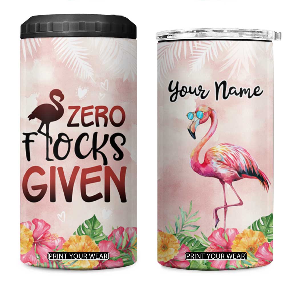Personalized Flamingo 4 in 1 Can Cooler Tumbler with Zero Flocks Given Bold Theme TS04 One Size: 16 oz Multicolor Print Your Wear