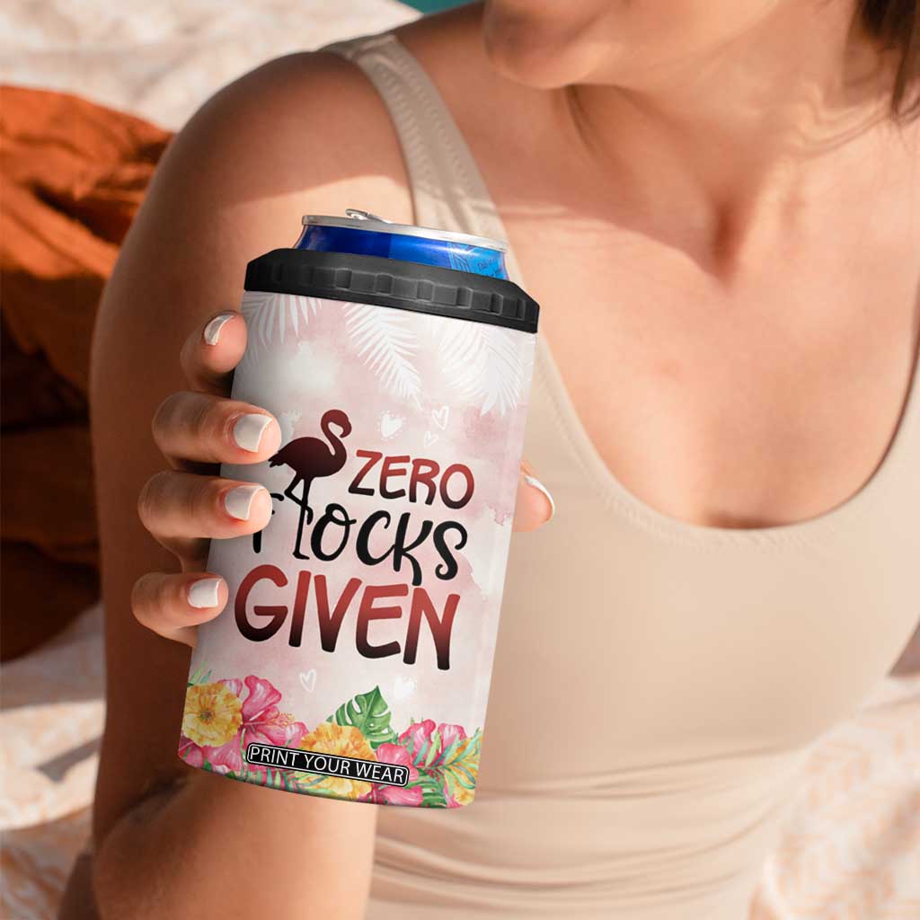 Personalized Flamingo 4 in 1 Can Cooler Tumbler with Zero Flocks Given Bold Theme TS04 Print Your Wear