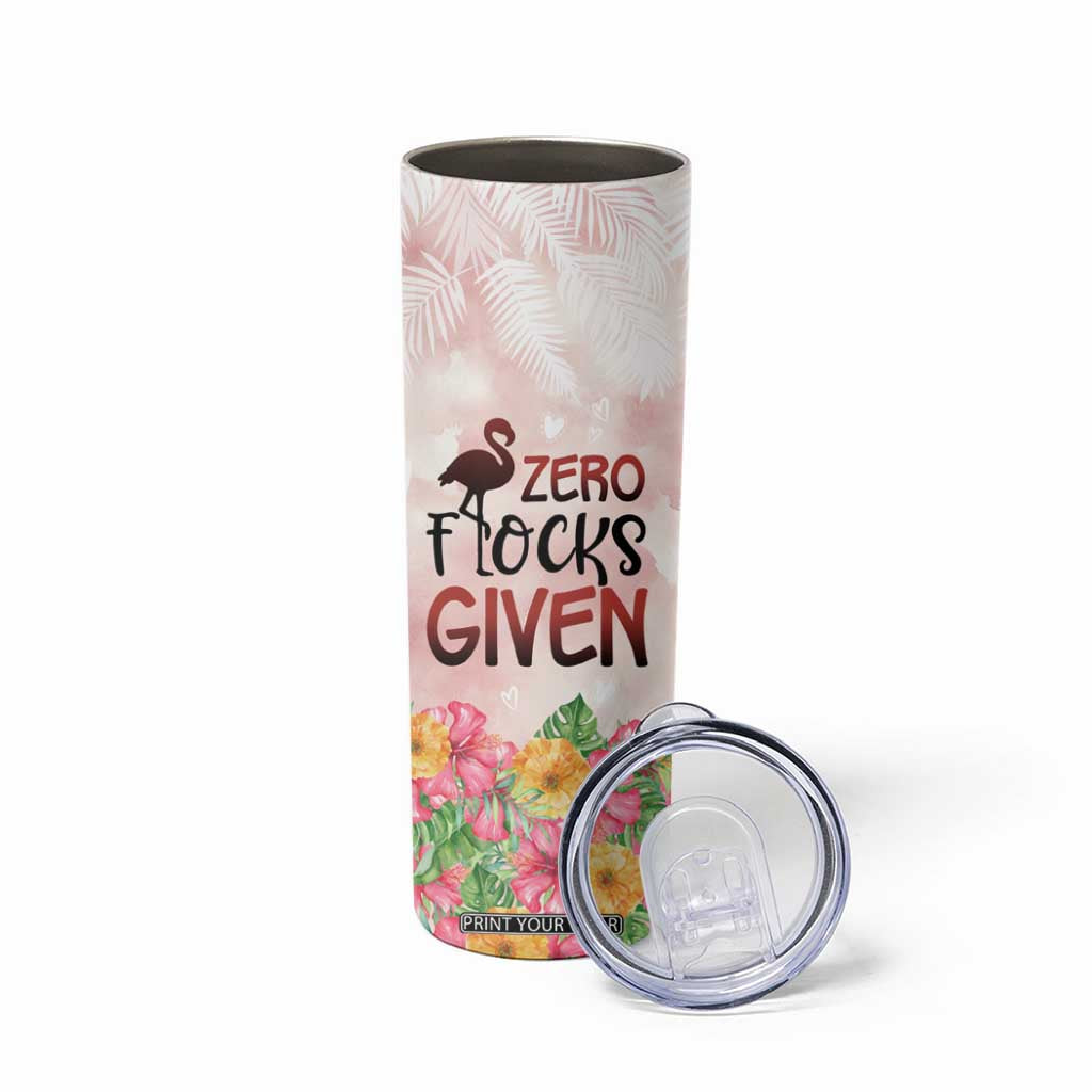 Personalized Flamingo Skinny Tumbler with Zero Flocks Given Bold Theme TS04 Print Your Wear