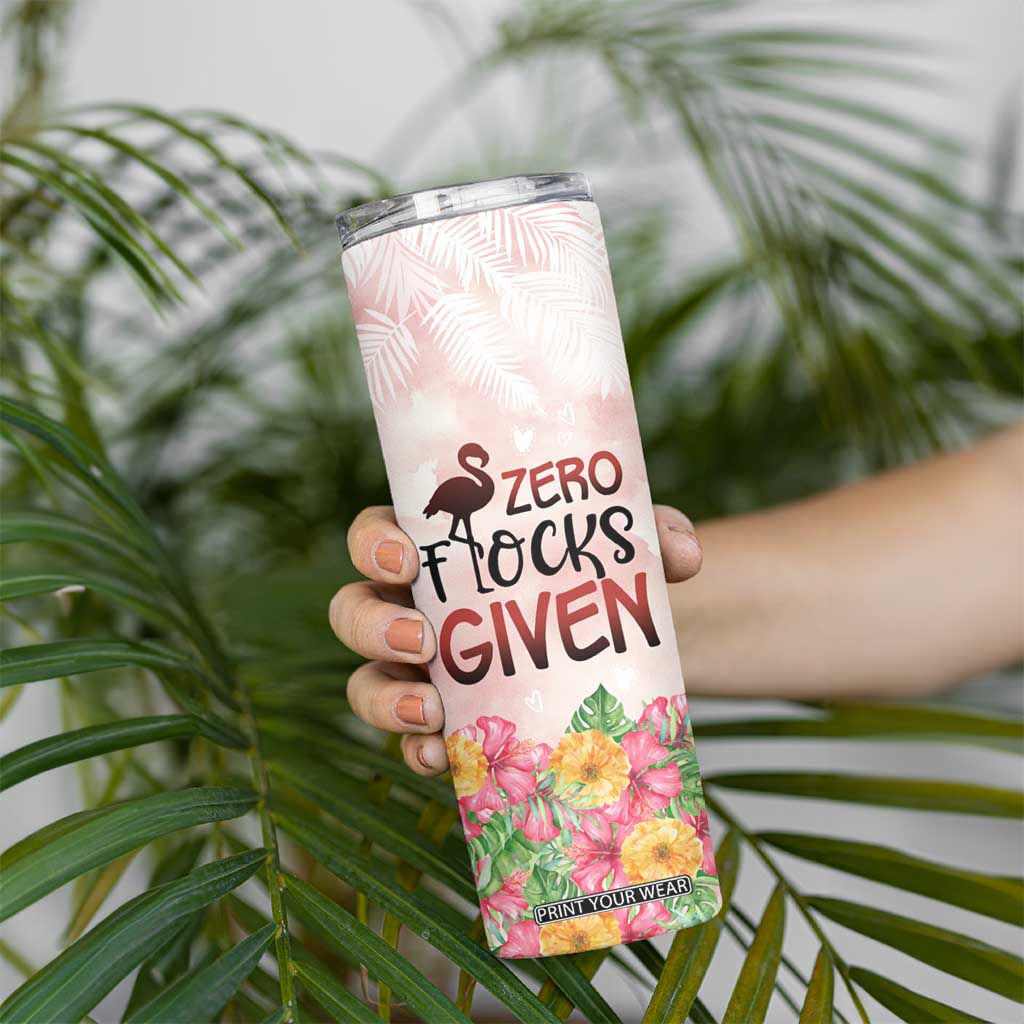 Personalized Flamingo Skinny Tumbler with Zero Flocks Given Bold Theme TS04 Print Your Wear