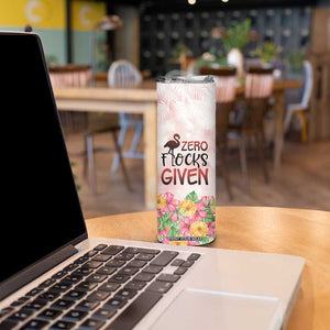 Personalized Flamingo Skinny Tumbler with Zero Flocks Given Bold Theme TS04 Print Your Wear