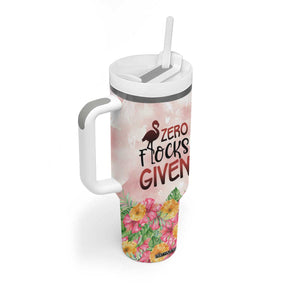 Personalized Flamingo Tumbler With Handle with Zero Flocks Given Bold Theme TS04 Print Your Wear