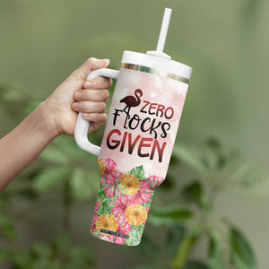 Personalized Flamingo Tumbler With Handle with Zero Flocks Given Bold Theme TS04 Print Your Wear