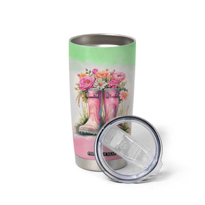 Personalized Floral Gardening Boots Tumbler Cup with Rustic Style TS04 Print Your Wear
