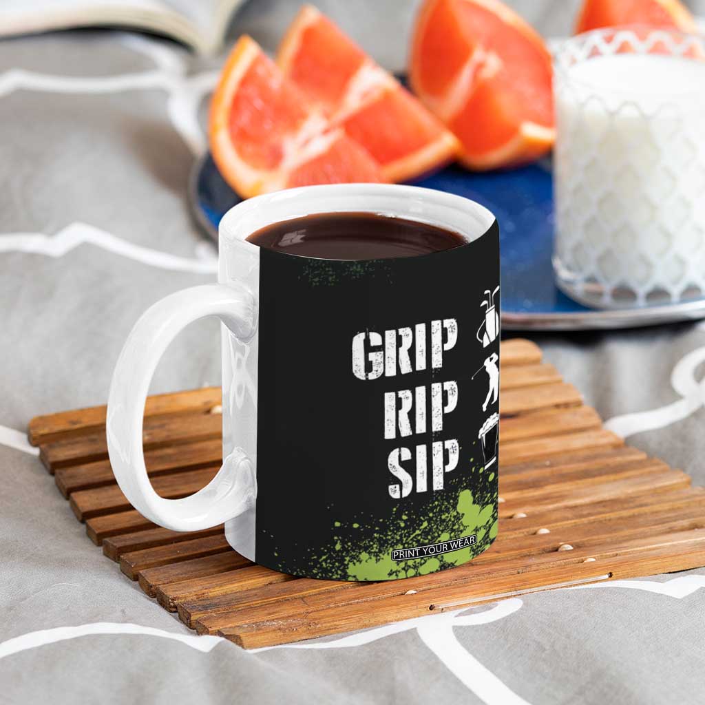 Personalized Funny Golf Player Coffee Mug Custom Name Grip It Rip It Sip It Beer Drinking TB09 Print Your Wear