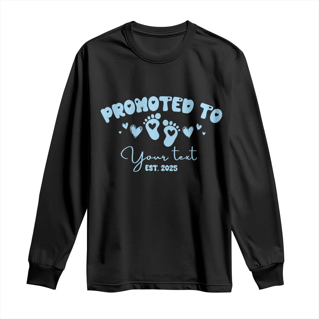 Personalized Gender Reveal Long Sleeve Shirt Custom Text Baby Boy Reveal Blue Family Matching TS10 Black Print Your Wear