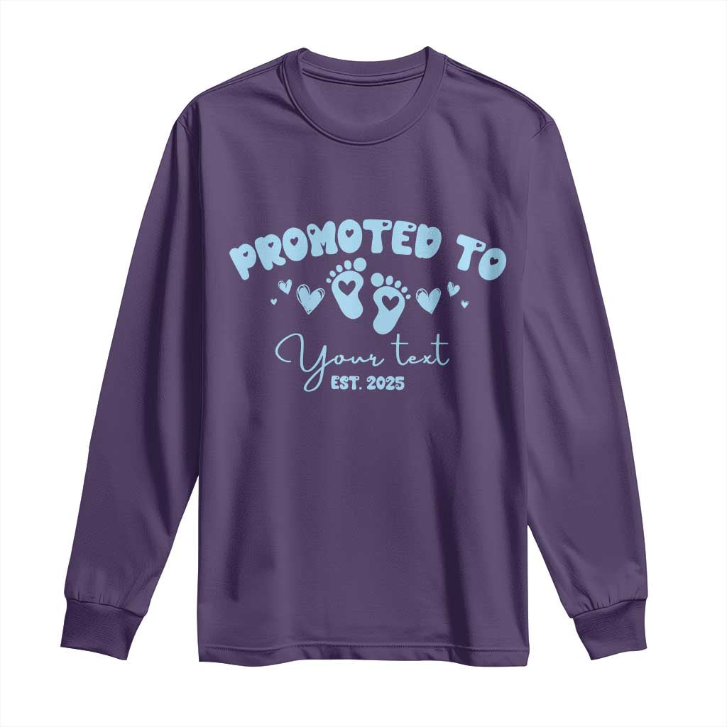 Personalized Gender Reveal Long Sleeve Shirt Custom Text Baby Boy Reveal Blue Family Matching TS10 Purple Print Your Wear
