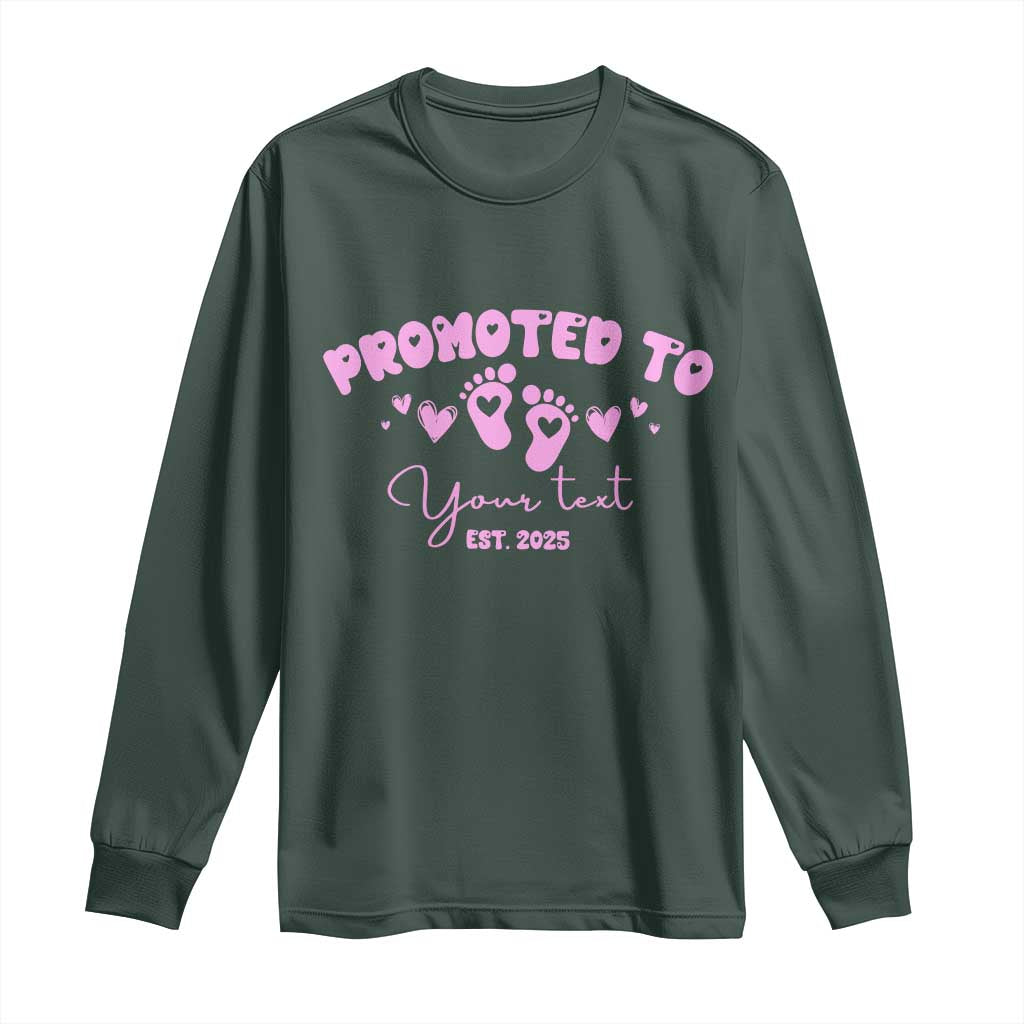 Personalized Gender Reveal Long Sleeve Shirt Custom Text Baby Girl Reveal Pink Family Matching TS10 Dark Forest Green Print Your Wear
