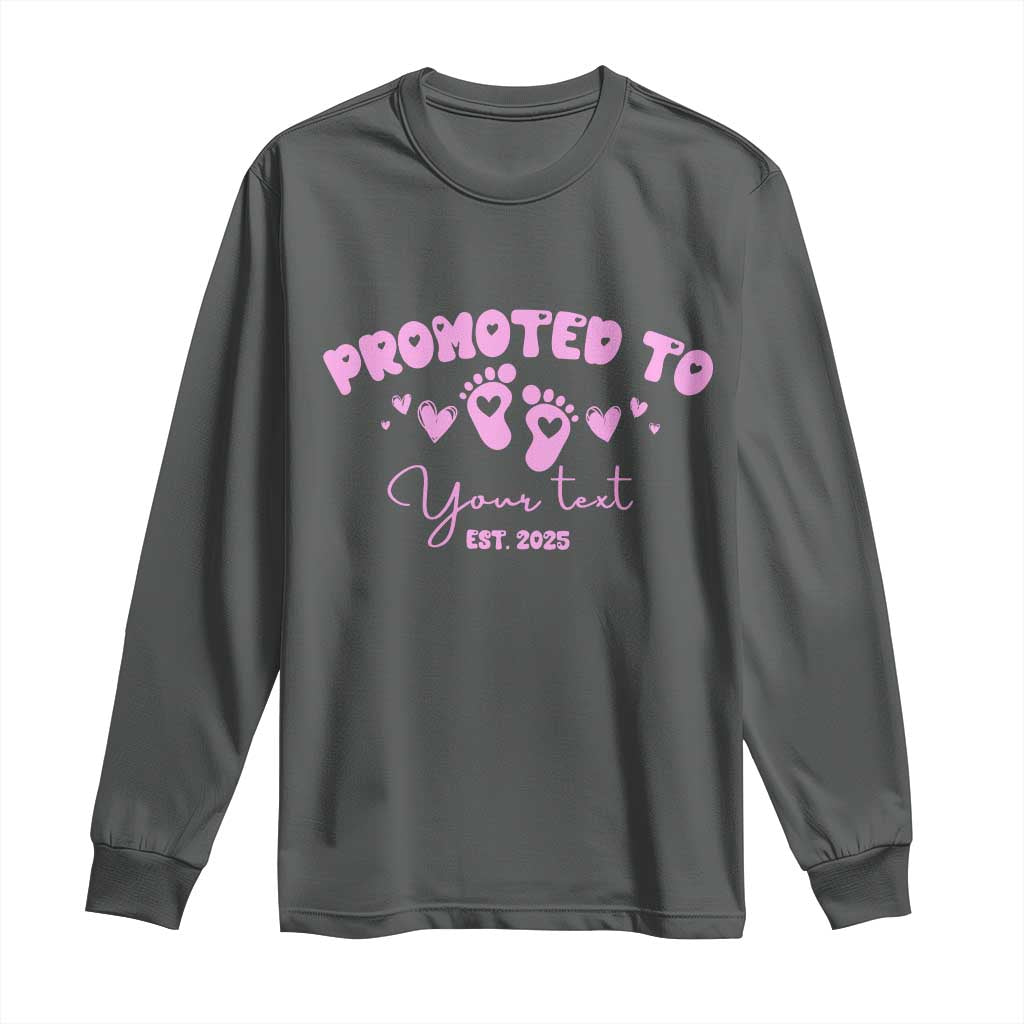 Personalized Gender Reveal Long Sleeve Shirt Custom Text Baby Girl Reveal Pink Family Matching TS10 Dark Heather Print Your Wear