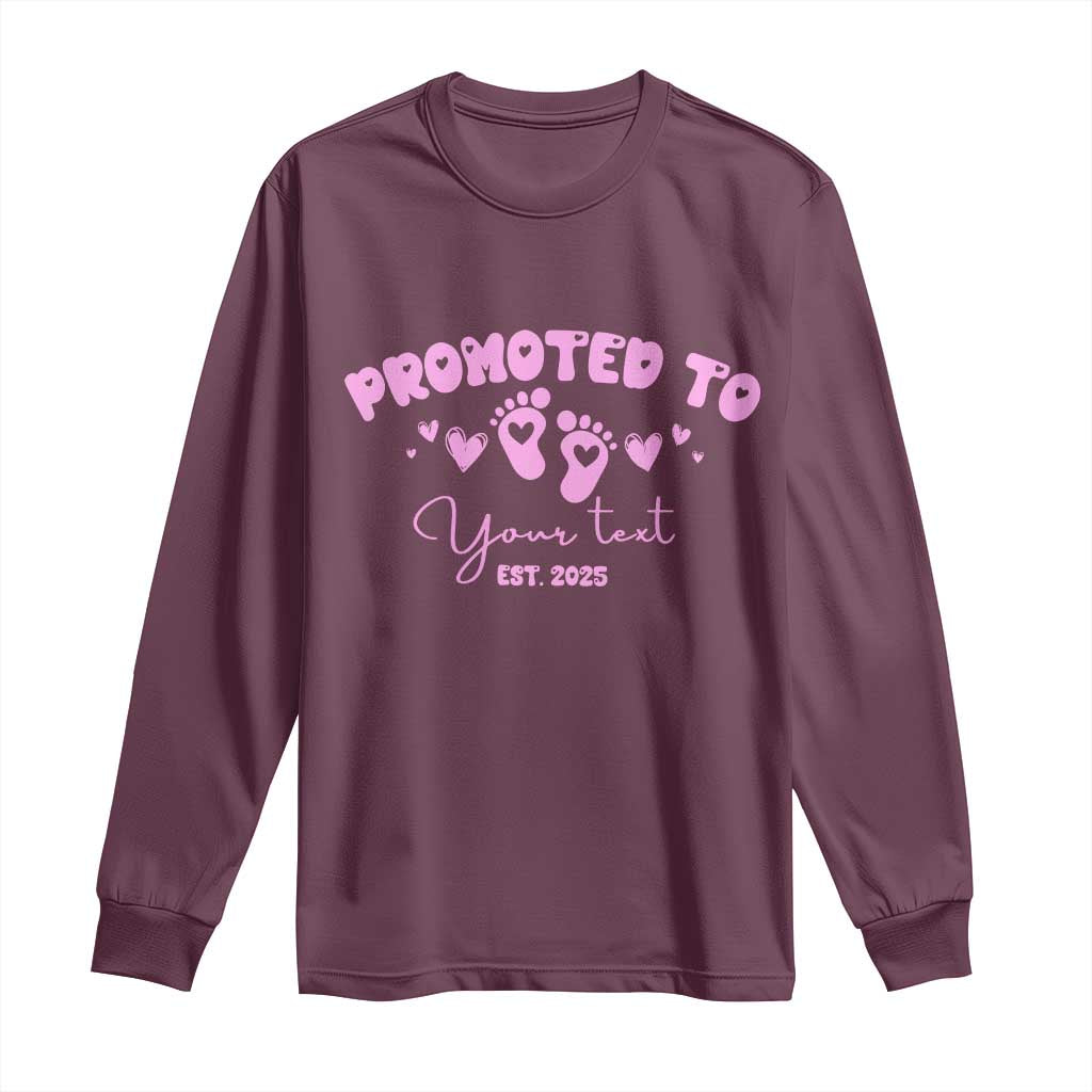 Personalized Gender Reveal Long Sleeve Shirt Custom Text Baby Girl Reveal Pink Family Matching TS10 Maroon Print Your Wear