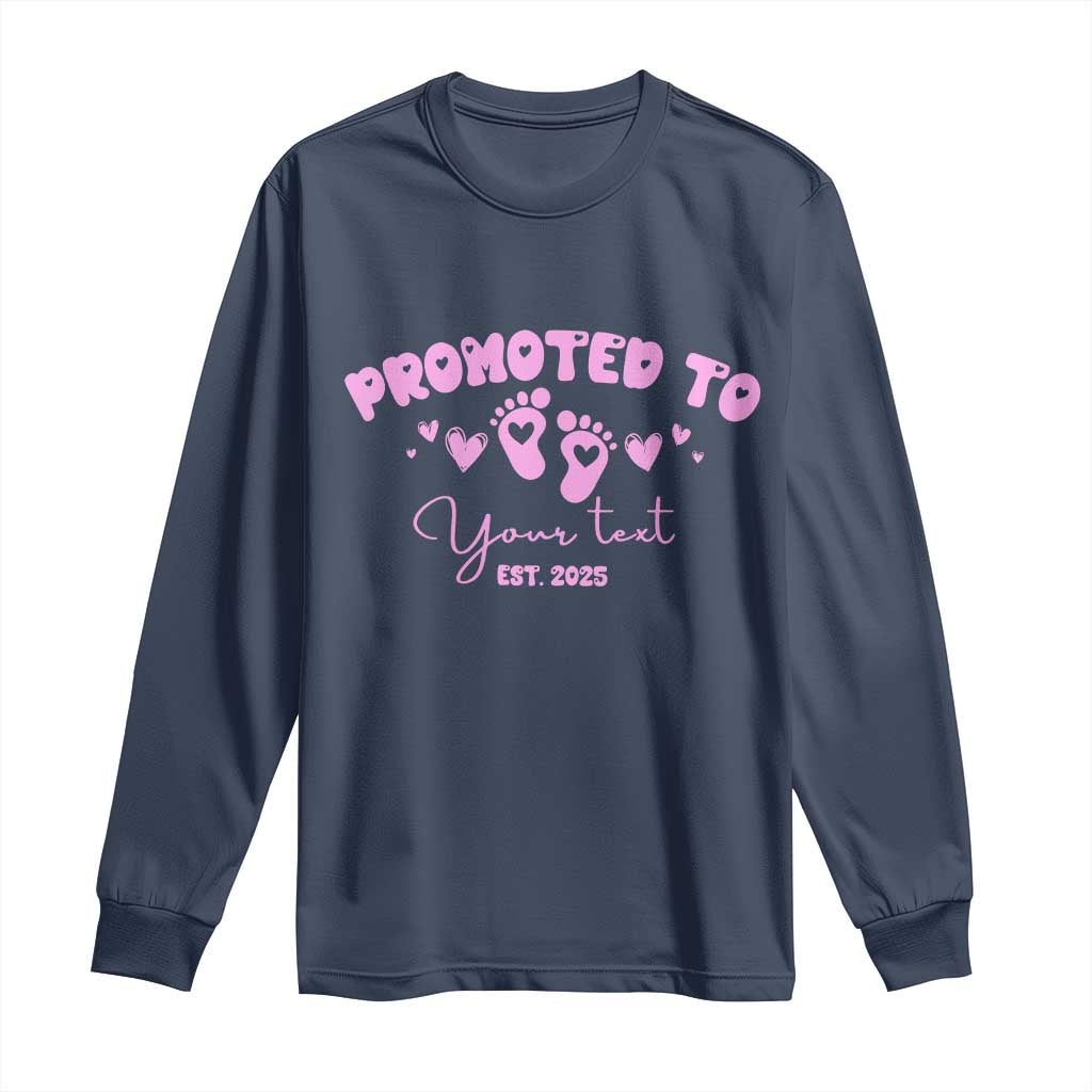 Personalized Gender Reveal Long Sleeve Shirt Custom Text Baby Girl Reveal Pink Family Matching TS10 Navy Print Your Wear