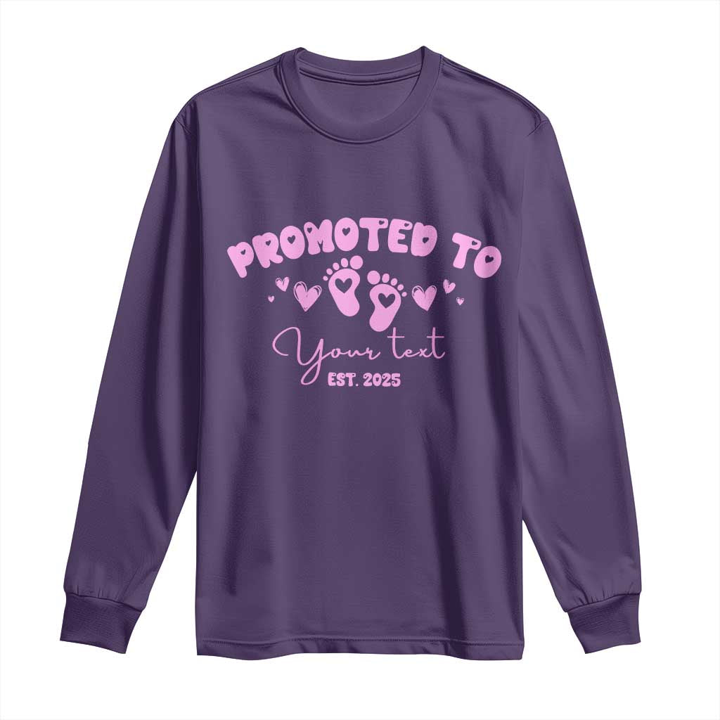 Personalized Gender Reveal Long Sleeve Shirt Custom Text Baby Girl Reveal Pink Family Matching TS10 Purple Print Your Wear