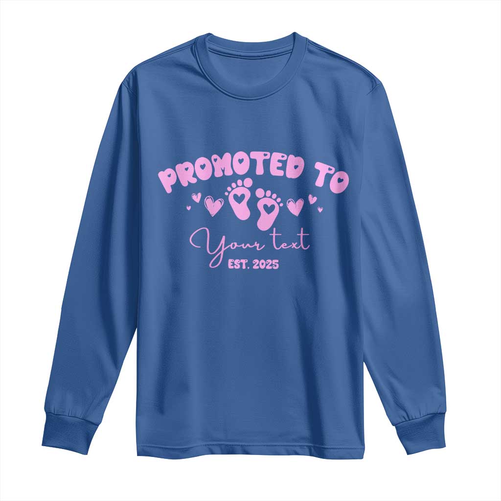 Personalized Gender Reveal Long Sleeve Shirt Custom Text Baby Girl Reveal Pink Family Matching TS10 Royal Blue Print Your Wear