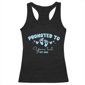 Personalized Gender Reveal Racerback Tank Top Custom Text Baby Boy Reveal Blue Family Matching TS10 Black Print Your Wear