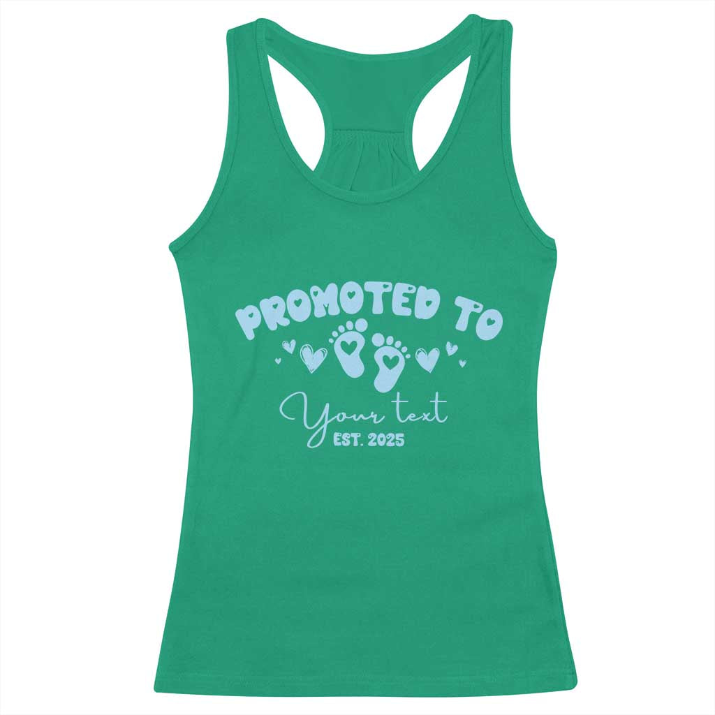 Personalized Gender Reveal Racerback Tank Top Custom Text Baby Boy Reveal Blue Family Matching TS10 Irish Green Print Your Wear