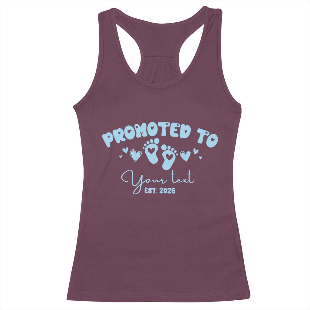 Personalized Gender Reveal Racerback Tank Top Custom Text Baby Boy Reveal Blue Family Matching TS10 Maroon Print Your Wear