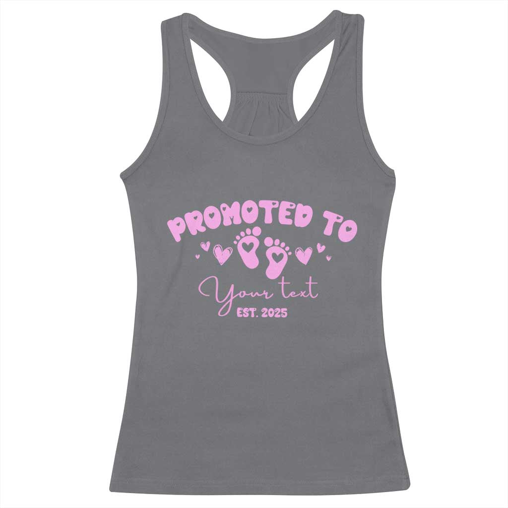 Personalized Gender Reveal Racerback Tank Top Custom Text Baby Girl Reveal Pink Family Matching TS10 Charcoal Print Your Wear