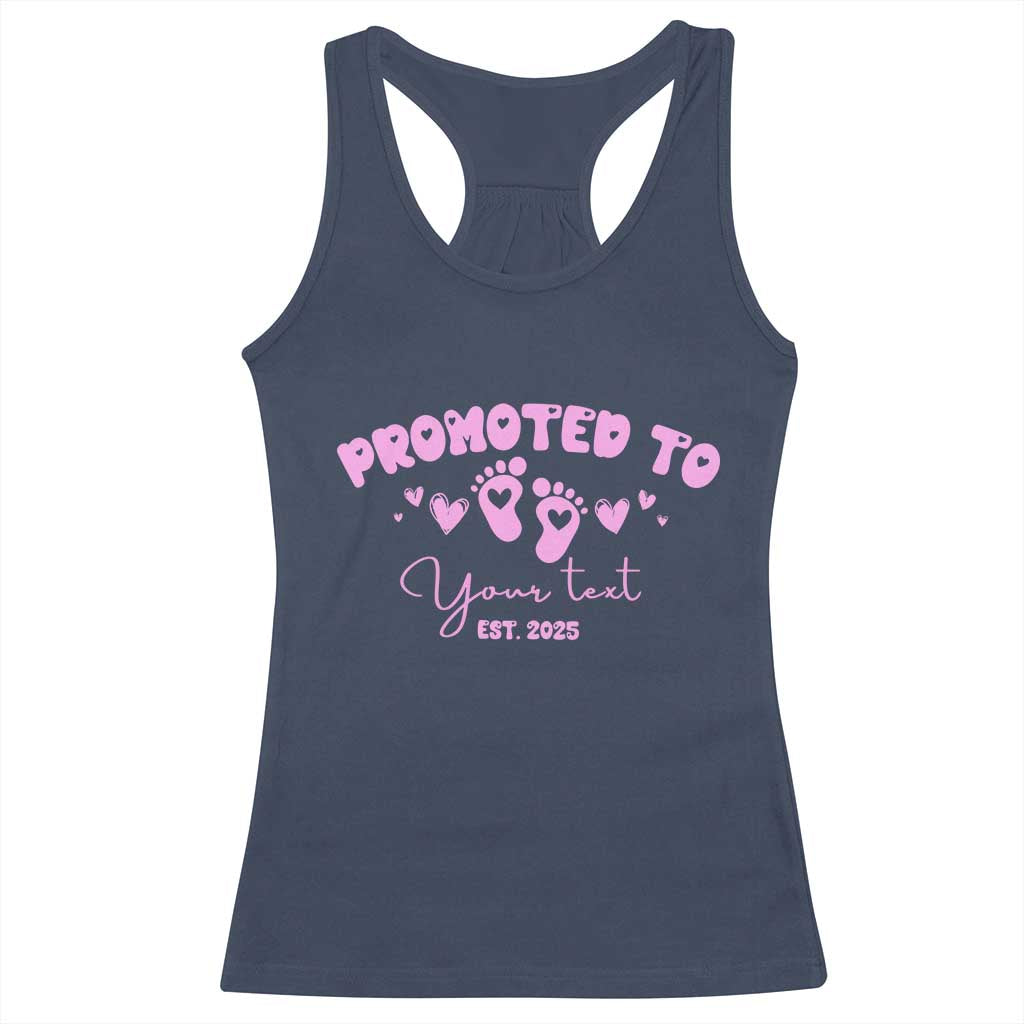 Personalized Gender Reveal Racerback Tank Top Custom Text Baby Girl Reveal Pink Family Matching TS10 Navy Print Your Wear