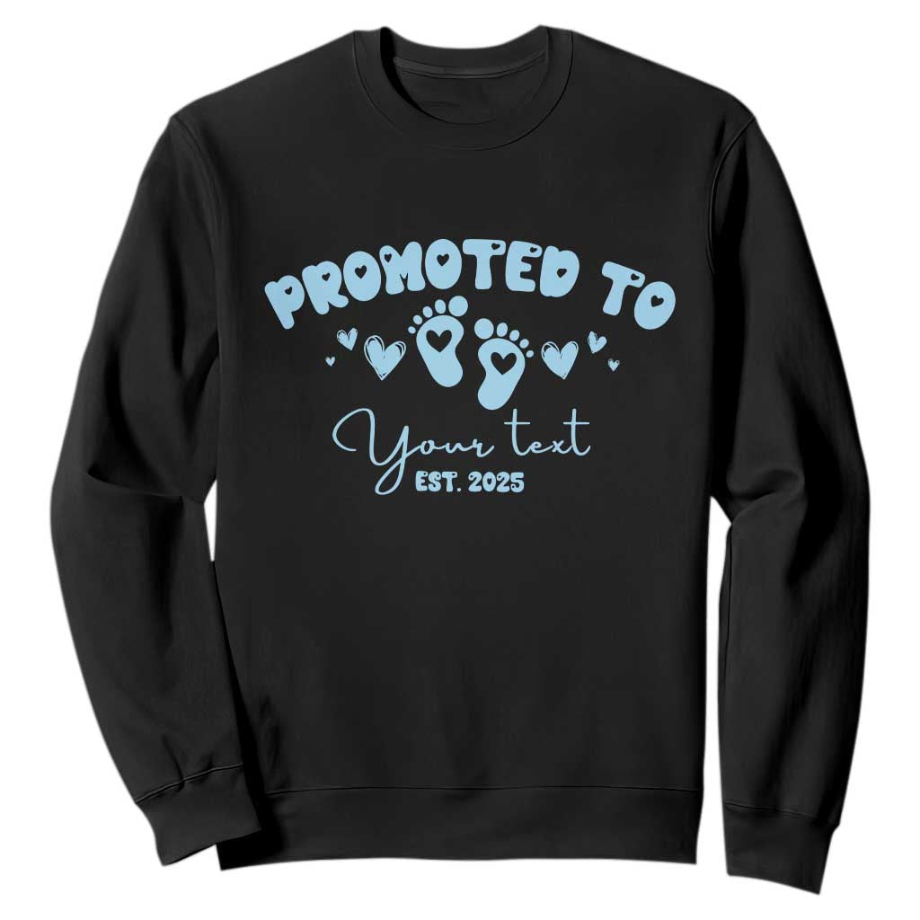 Personalized Gender Reveal Sweatshirt Custom Text Baby Boy Reveal Blue Family Matching TS10 Black Print Your Wear