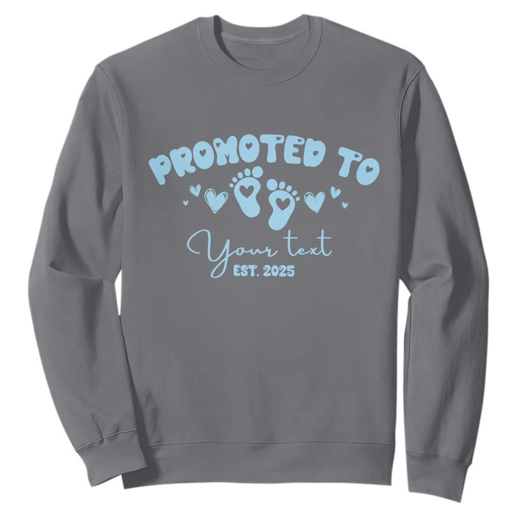Personalized Gender Reveal Sweatshirt Custom Text Baby Boy Reveal Blue Family Matching TS10 Charcoal Print Your Wear