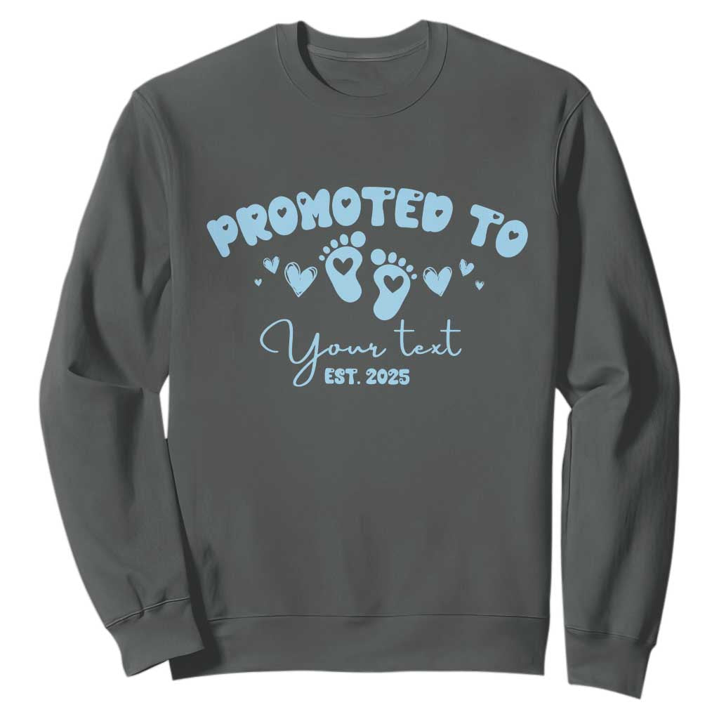 Personalized Gender Reveal Sweatshirt Custom Text Baby Boy Reveal Blue Family Matching TS10 Dark Heather Print Your Wear