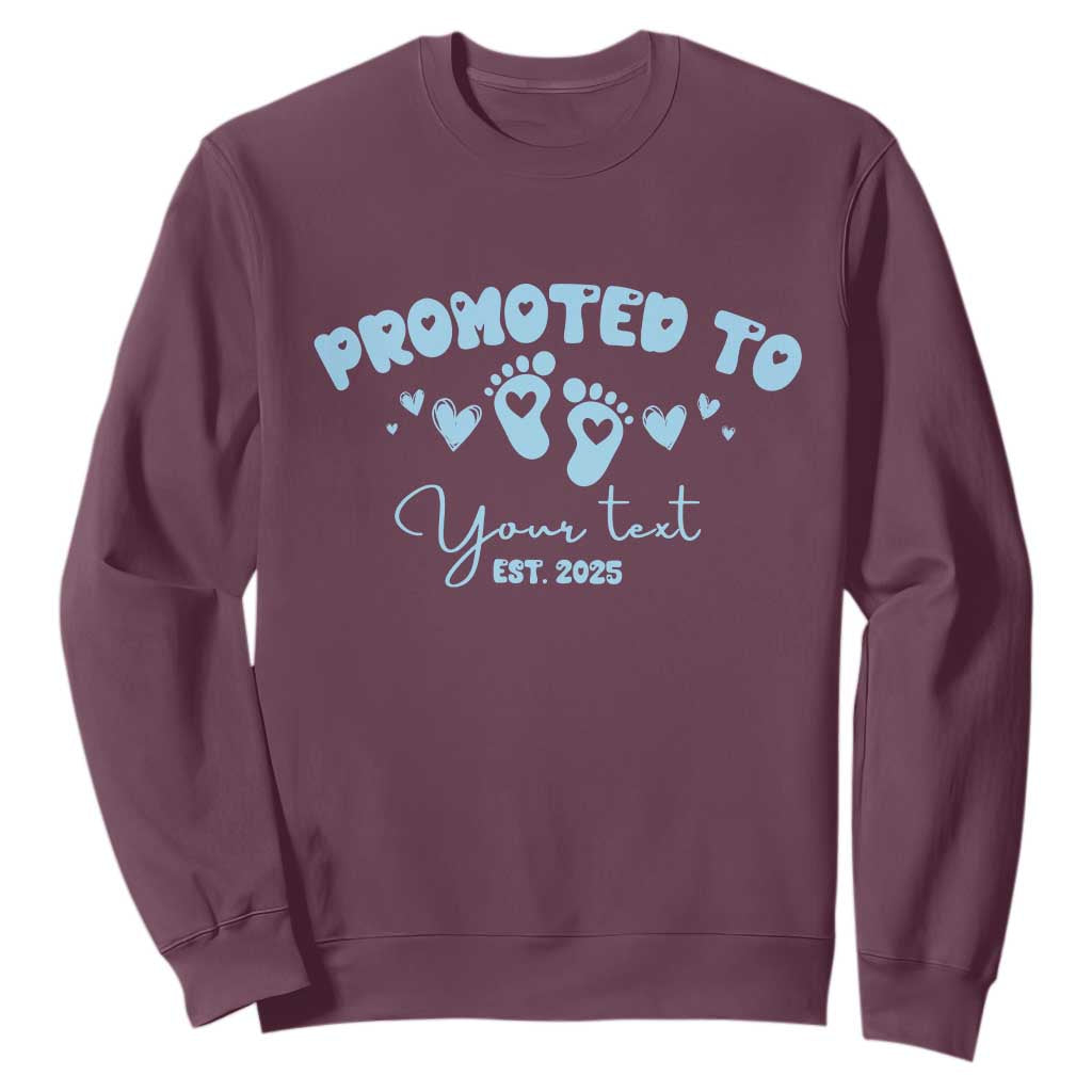 Personalized Gender Reveal Sweatshirt Custom Text Baby Boy Reveal Blue Family Matching TS10 Maroon Print Your Wear