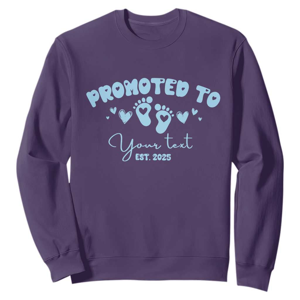 Personalized Gender Reveal Sweatshirt Custom Text Baby Boy Reveal Blue Family Matching TS10 Purple Print Your Wear