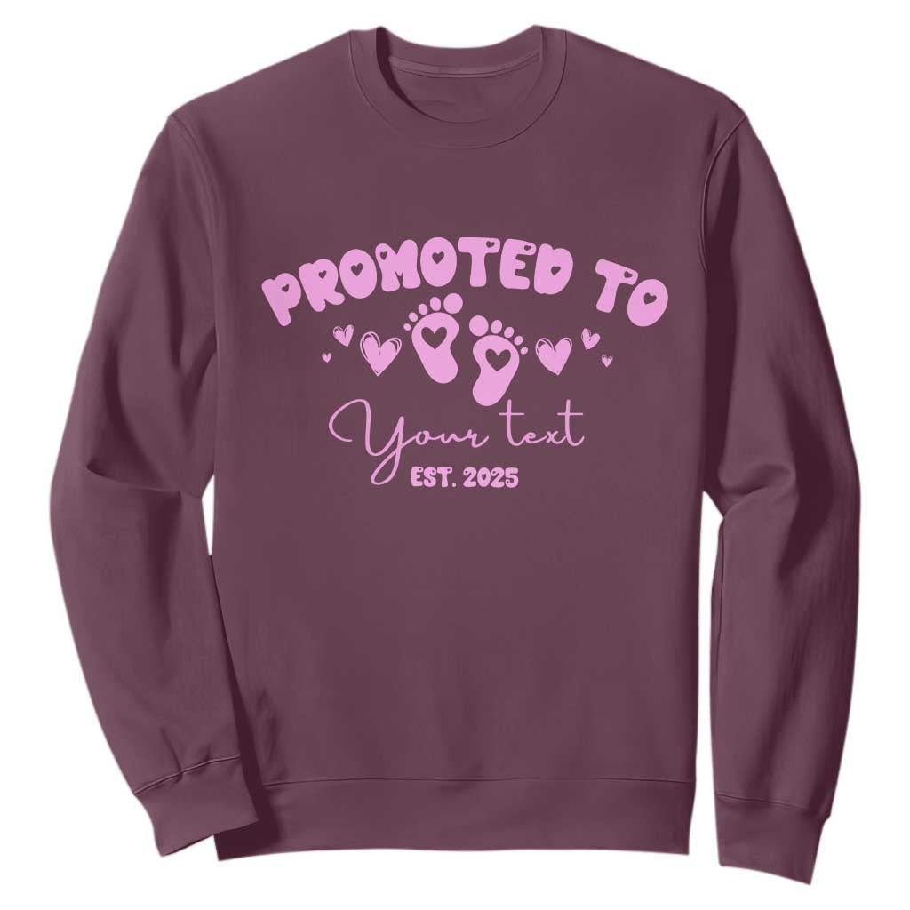 Personalized Gender Reveal Sweatshirt Custom Text Baby Girl Reveal Pink Family Matching TS10 Maroon Print Your Wear