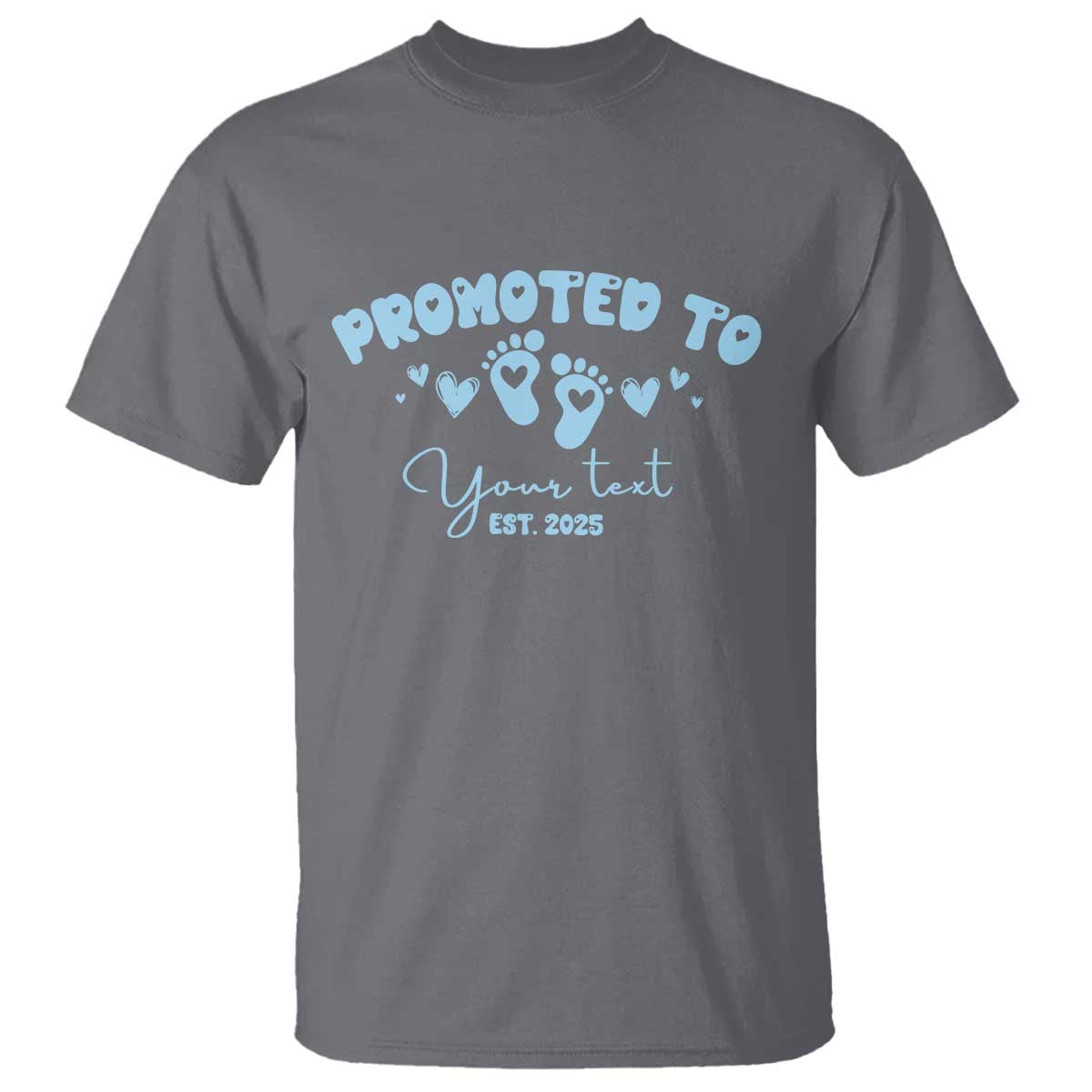 Personalized Gender Reveal T Shirt Custom Text Baby Boy Reveal Blue Family Matching TS10 Charcoal Print Your Wear