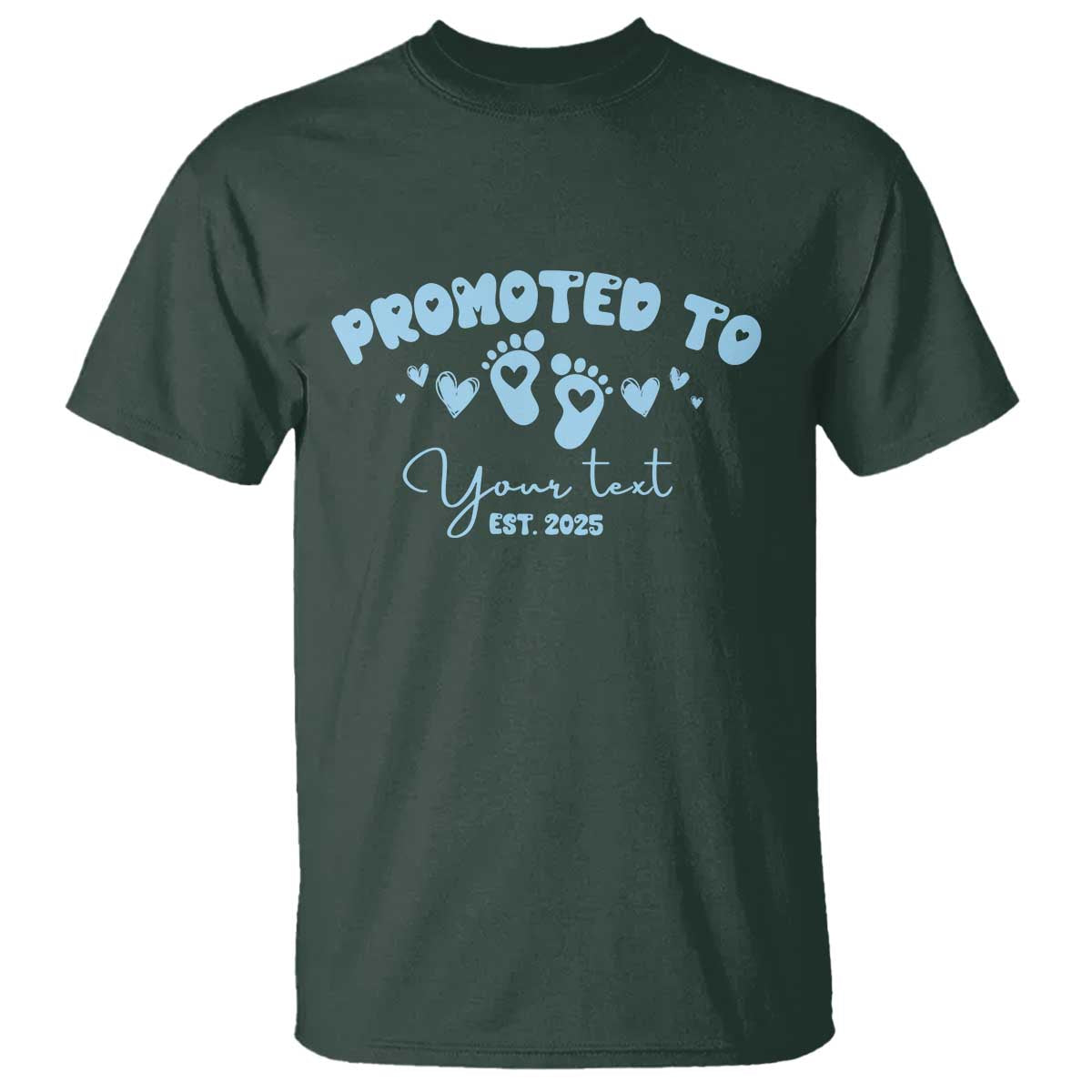 Personalized Gender Reveal T Shirt Custom Text Baby Boy Reveal Blue Family Matching TS10 Dark Forest Green Print Your Wear