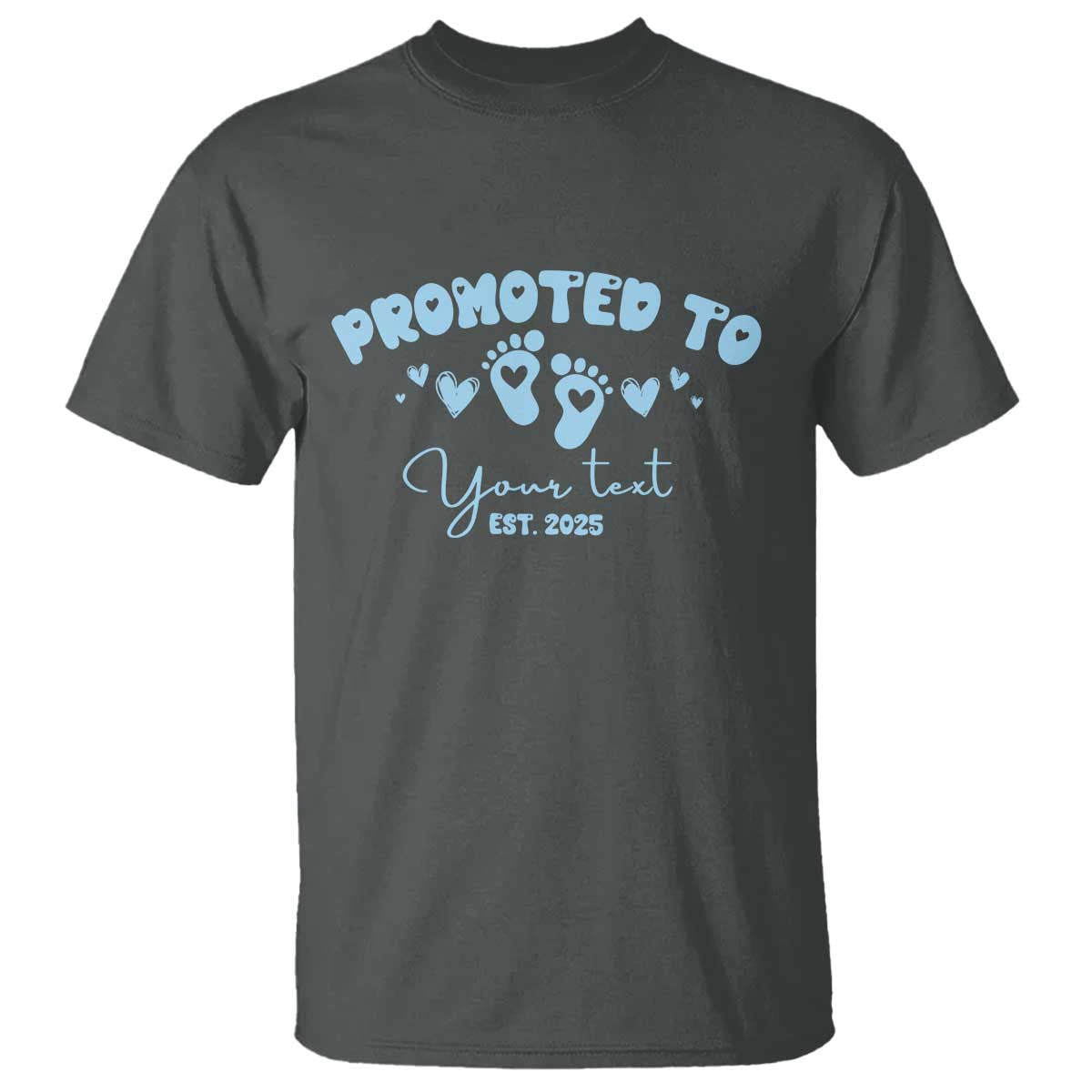 Personalized Gender Reveal T Shirt Custom Text Baby Boy Reveal Blue Family Matching TS10 Dark Heather Print Your Wear