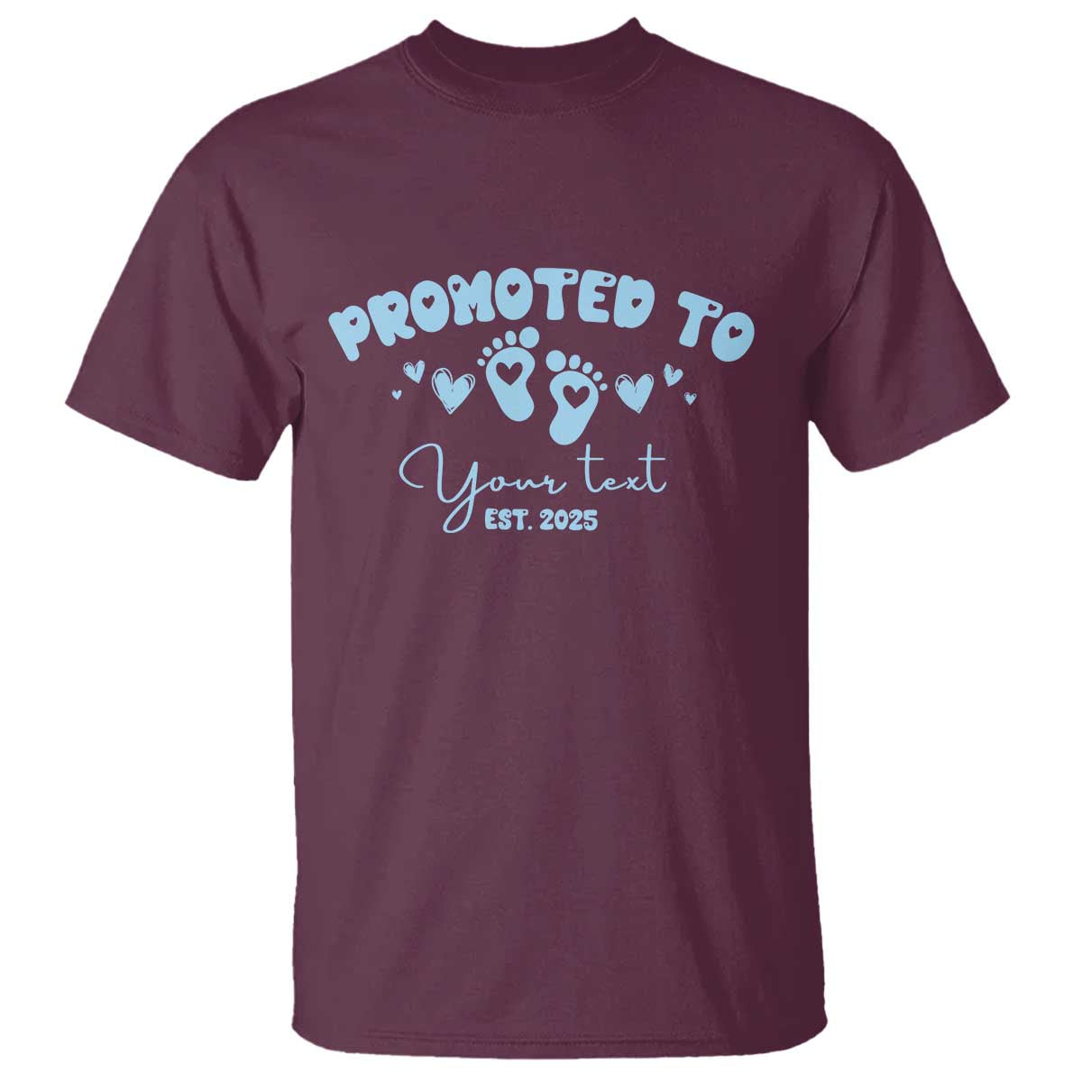 Personalized Gender Reveal T Shirt Custom Text Baby Boy Reveal Blue Family Matching TS10 Maroon Print Your Wear