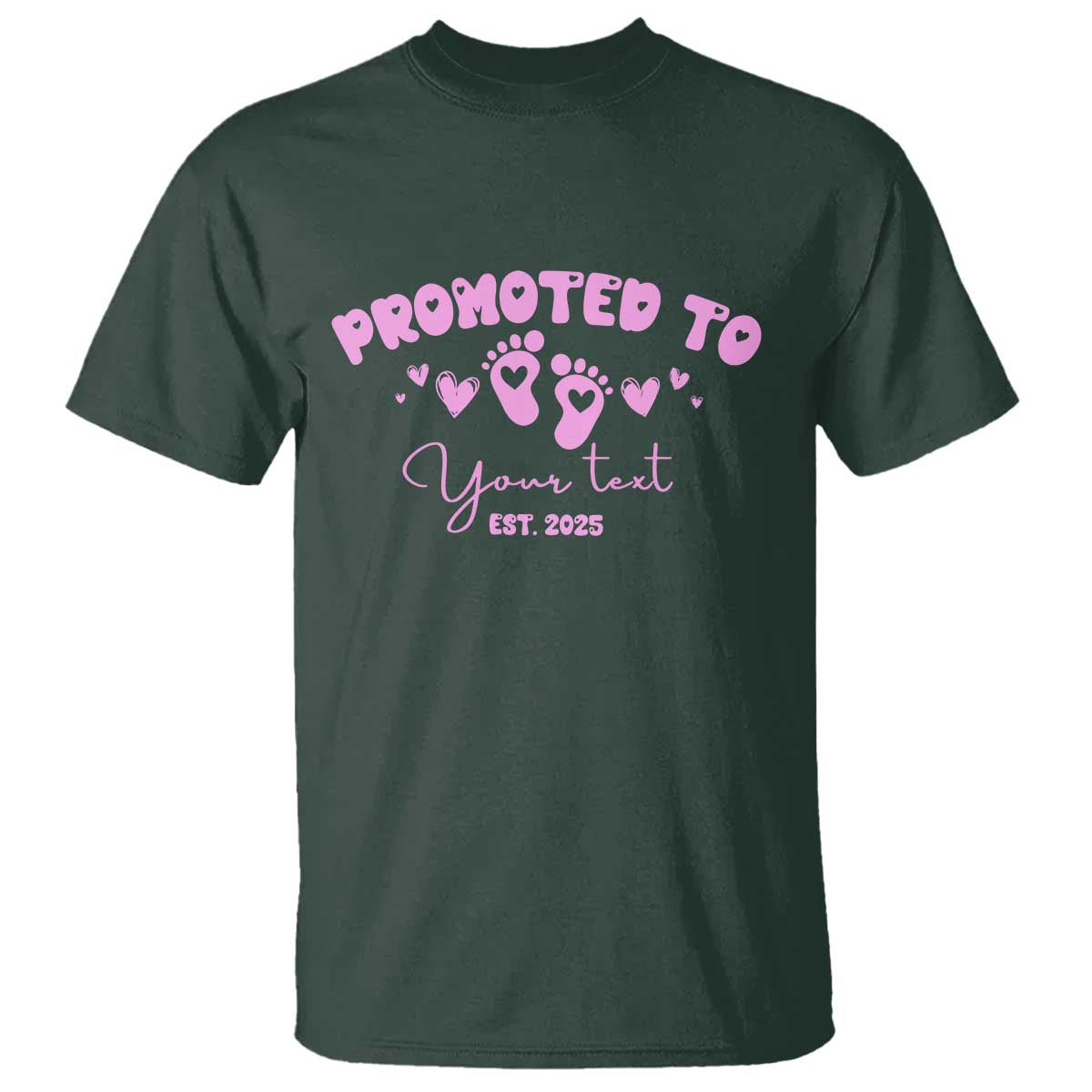 Personalized Gender Reveal T Shirt Custom Text Baby Girl Reveal Pink Family Matching TS10 Dark Forest Green Print Your Wear
