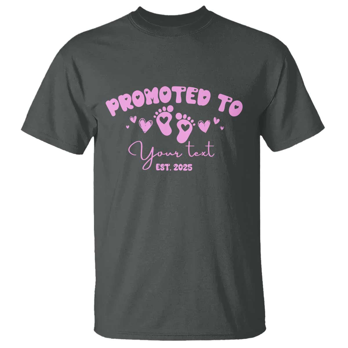 Personalized Gender Reveal T Shirt Custom Text Baby Girl Reveal Pink Family Matching TS10 Dark Heather Print Your Wear