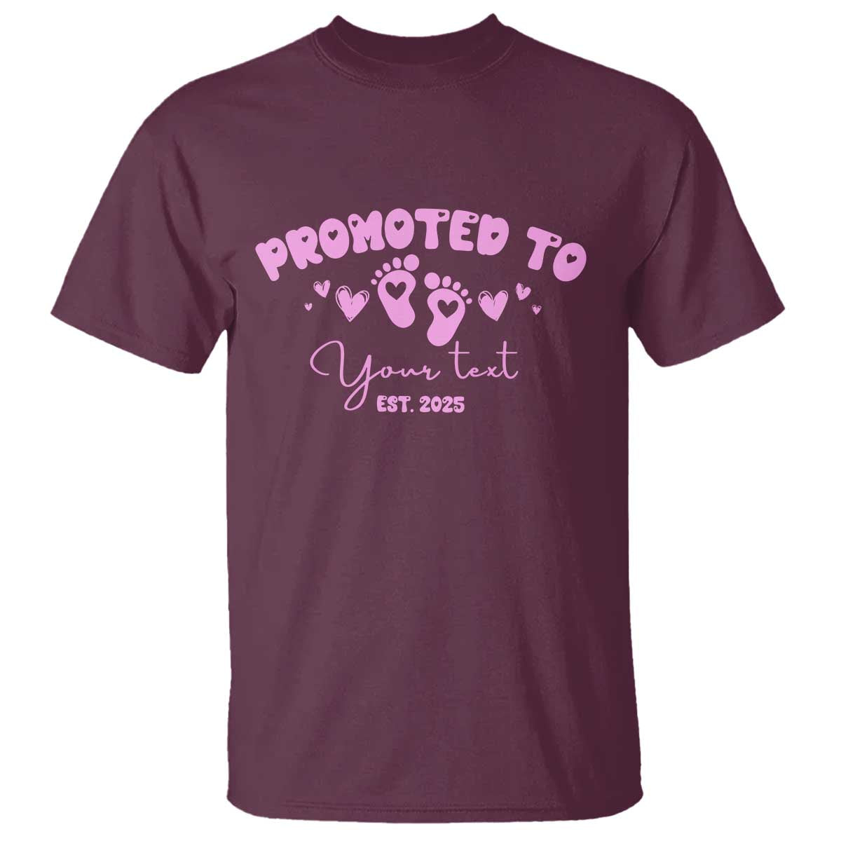 Personalized Gender Reveal T Shirt Custom Text Baby Girl Reveal Pink Family Matching TS10 Maroon Print Your Wear
