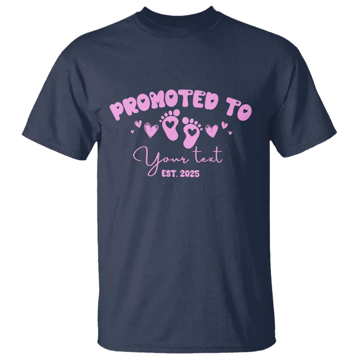 Personalized Gender Reveal T Shirt Custom Text Baby Girl Reveal Pink Family Matching TS10 Navy Print Your Wear