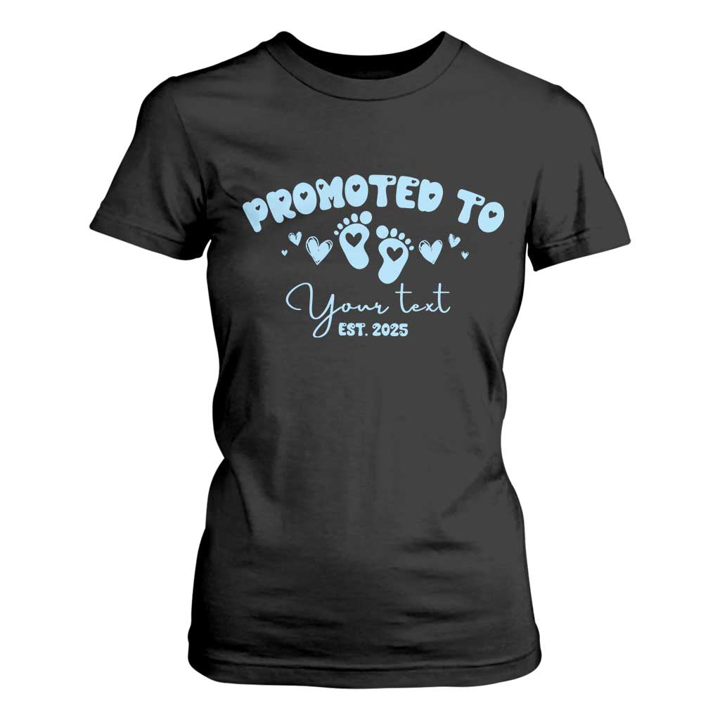 Personalized Gender Reveal T Shirt For Women Custom Text Baby Boy Reveal Blue Family Matching TS10 Black Print Your Wear