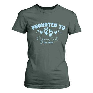 Personalized Gender Reveal T Shirt For Women Custom Text Baby Boy Reveal Blue Family Matching TS10 Dark Forest Green Print Your Wear